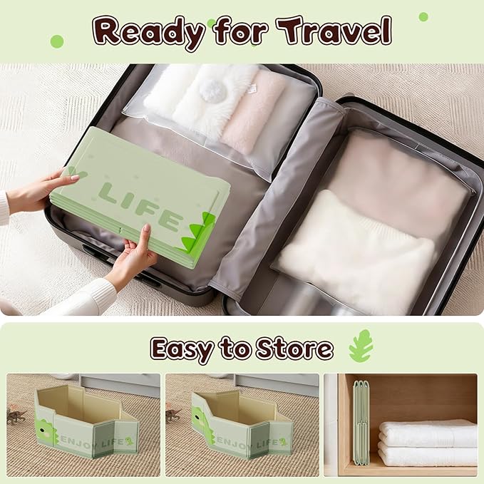 Foldable Baby Bath, Collapsible Baby Bathtub 3M-8Y, Portable Travel Baby Bath Tub with Non-Slip Base, Pop Up Folding Newborn Toddler Shower Tub, Space Saving, Dinosaur Pattern
