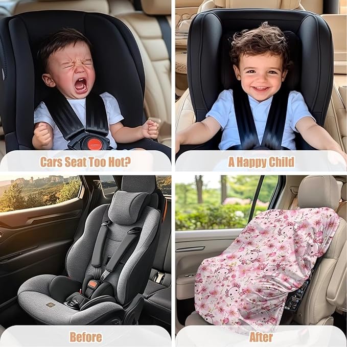 XYZCANDO Axolotl Toddler Car Seat Cover Pink Car Seat Sun Cover for Baby Car Seat Covers for Babies Boy Replacement Baby Car Seat Sun Shade Cover for Summer Car Accessories 2024