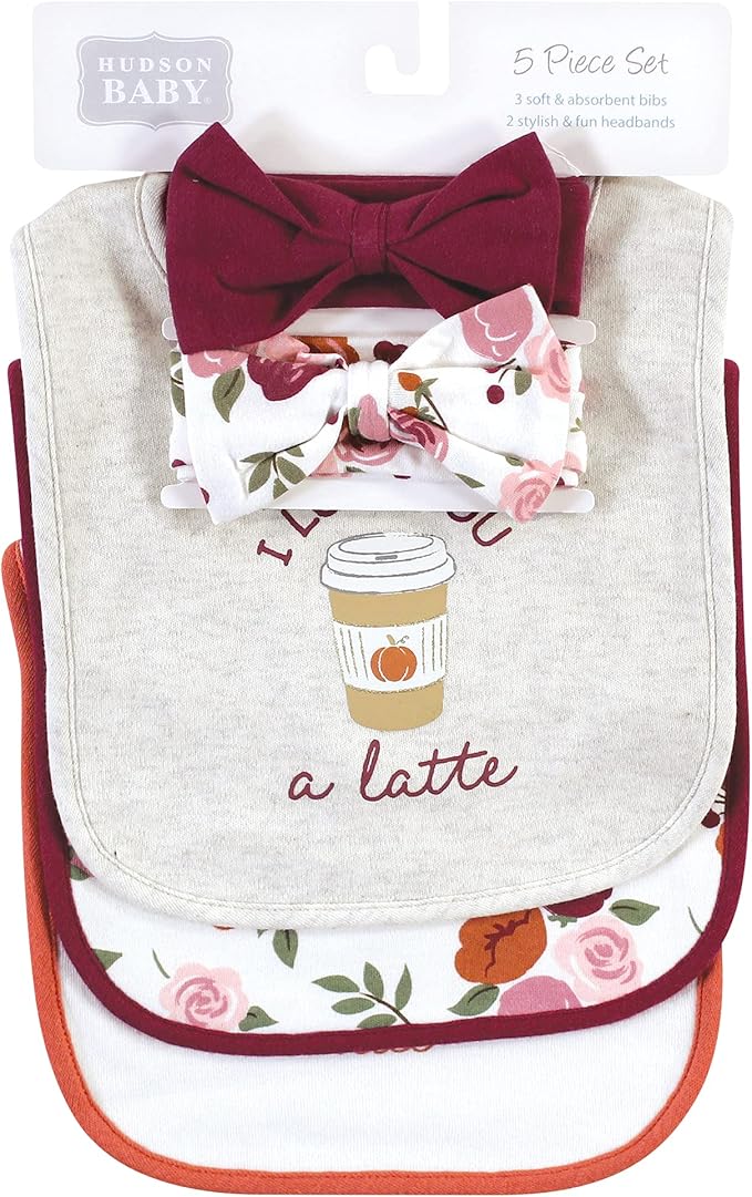 Hudson Baby Unisex Baby Cotton Bib and Headband Set