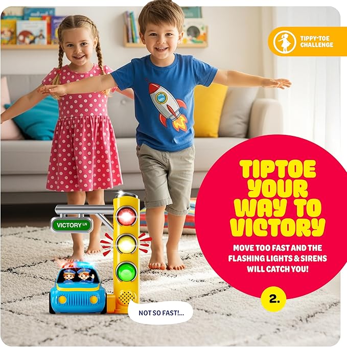 Imagineers Red Light Challenge Game for Kids - 3 4 5 6 Year Old Boy Birthday Gift - Girls Toys for Ages 5-7 - Kids Games for Age 4-8 for 4 Year Old Girl & Boys - Party Games