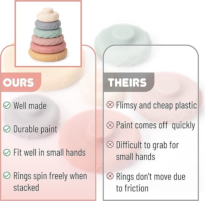 Mr. Pen- Stacking Rings Toy, 6 pcs, Stacking Toys, Stacking Rings, Baby Stacking Toys, Stacking Ring Baby Toy (Pack of 2)