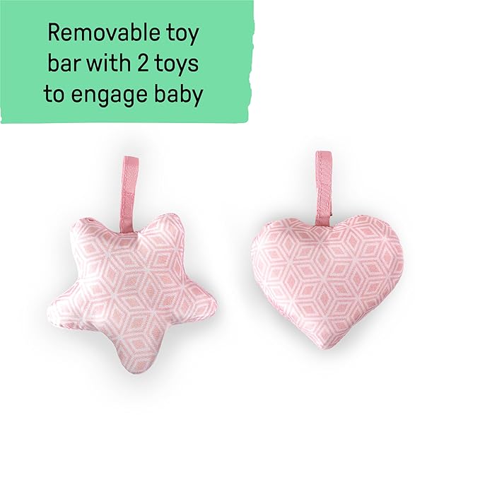 Summer Infant 2-in-1 Bouncer & Rocker Duo (Pink) Convenient and Portable Rocker and Bouncer for Babies Includes Soft Toys and Soothing Vibrations