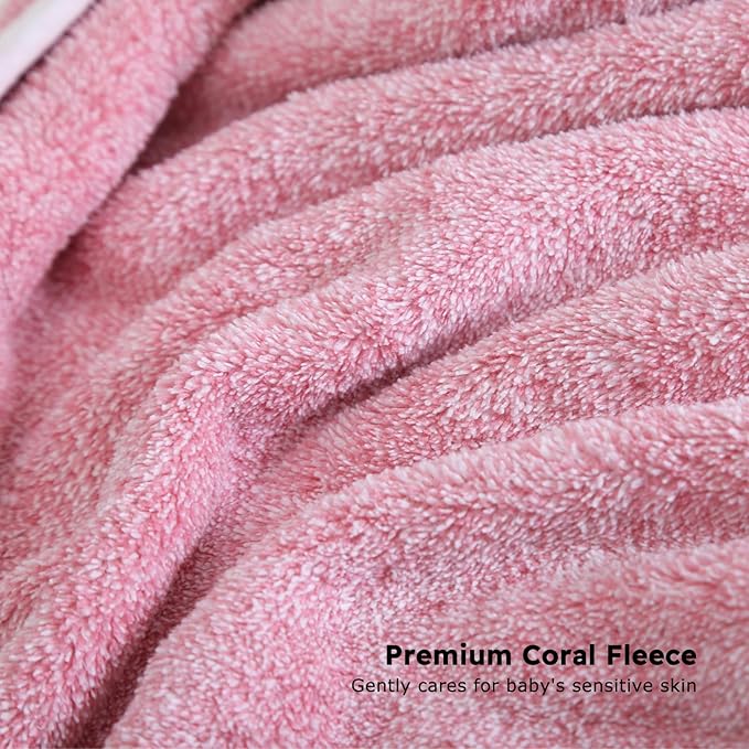 Baby Bath Towels Girl Bath Towel, 34“”x34” Lightweight & Comfy Baby Bath Hooded Towels for Girls,Cute Animal Beach Travel Bath Towels Newborn Infant Toddlers (Pink)