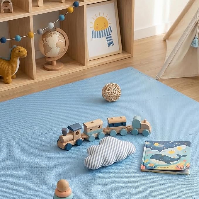 Toddlekind Playmat -Classic Foam Play Mat- 4 x 4 feet Premium Quality Foam Play Mat for Babies/Toddlers, Stylish, Non-Toxic, Odorless, Slate