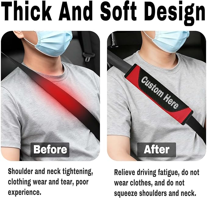 Customizable Seat Belt Cover Pad, Soft and Cute Design for Car Safety, for Children and Autism Support
