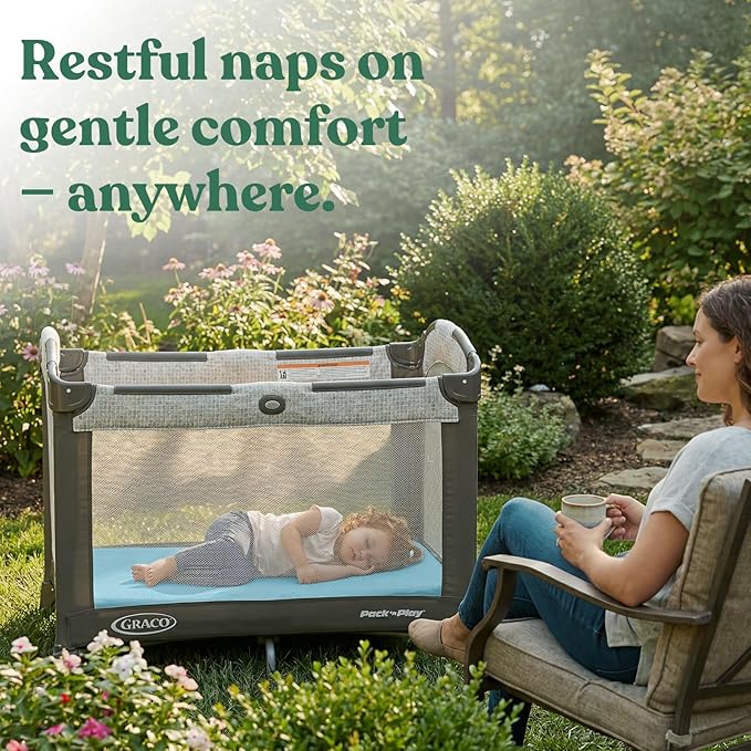Graco Pack n Play Sheets, Soft Fitted Playard Sheets with Secure Fit, Fit Standard 27" × 39" Playard Mattresses, Breathable & Gentle on Sensitive Skin, 2-Pack (Sage & Dusty Blue)
