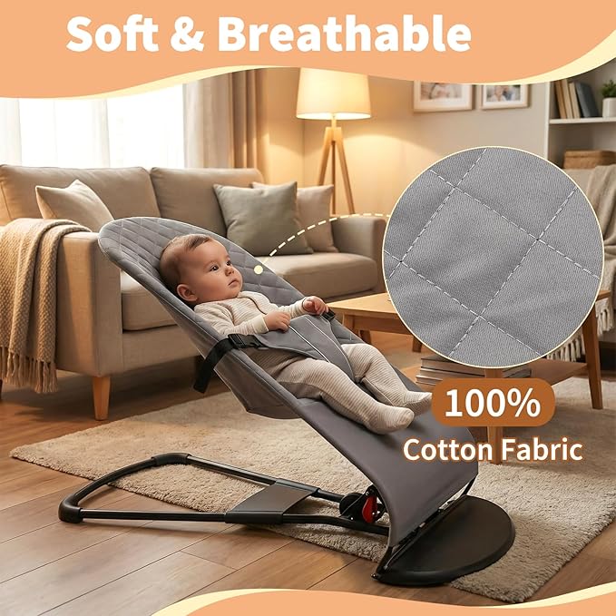 Fabric Seat for Bouncer - for BabyBjorn Replacement Cover Compatible with BabyBjörn Bouncer Bliss, Machine Washable (Beige)