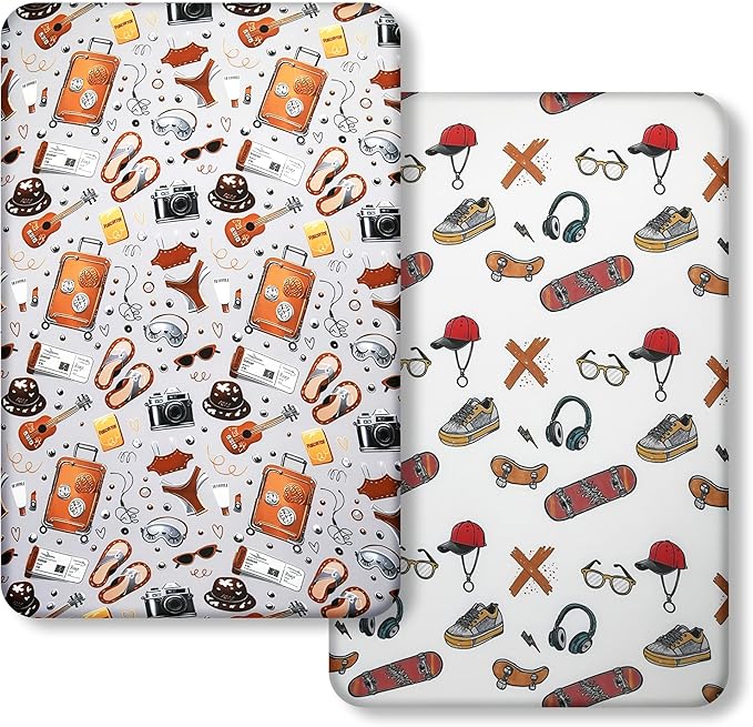 Pack and Play Sheets, 2 Pack Mini Crib Sheets for 38x26 Mattress, Stretchy Snug Fit Playard Fitted Sheet, Soft Breathable Cozy Material, Compatible with Graco Pack n Play for Baby and Toddler