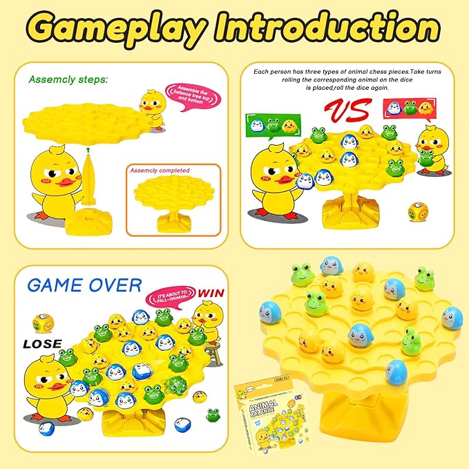 Duck Balance Game, Balance Board Game, Two-Player Duck Balanced Tree Board Game, Montessori Duck Balance Tree Educational Toys, Children Desktop Game Gift for Boys Girl (Duck)
