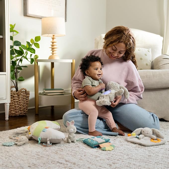 Ingenuity Cozy Sylvi Plush Lovey Baby Teether - Soothe Gums - Self Soothing - Plush Bunny - Ages 0M+ (Pack of 2)