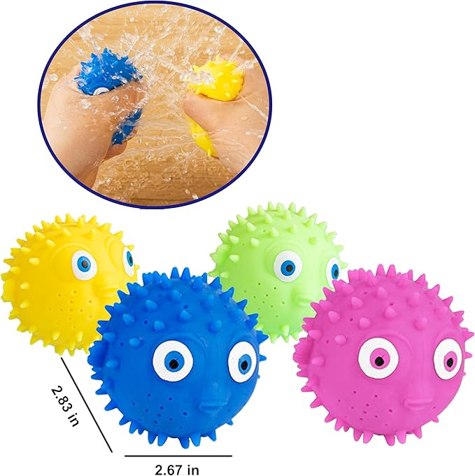 Toddler Bath Toy - 4 Pack Novelty Sea Animal Dolphin Water Balls Pool Toys Outdoor Activity Game Bath Tub Sensory Dolphin Absorbent Water Splash Balls Bomb, Swimming Pool Floating Swim Toys