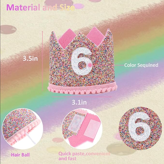 Boy Girl Birthday Crown, Prince Princess Birthday Hat Headband Tiara Crown Cake Photo Prop Party Decorations