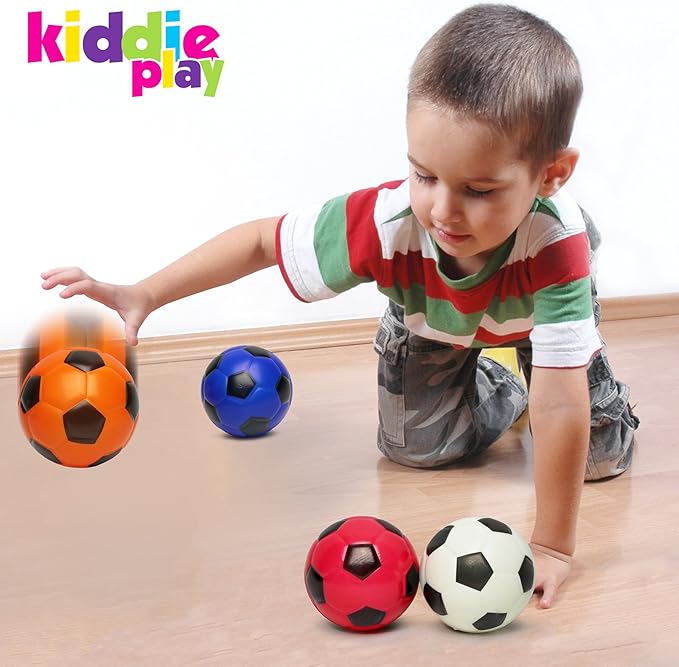 Kiddie Play Set of 4 Balls for Toddlers 4" Soft Soccer Ball for Kids