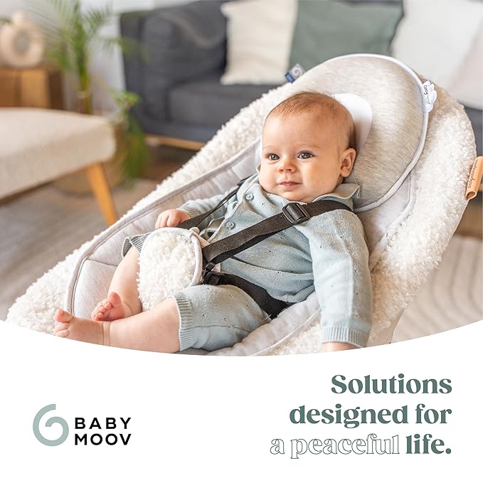 Babymoov Cosyhead Fresh Headrest, Gray and White, Soft Cotton Support for Baby Bouncers, Strollers & Car Seats