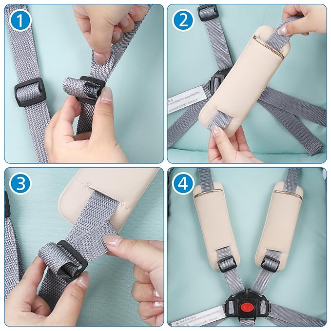 Accmor Car Seat Strap Pads for Baby Toddler Kids, Car Seat Strap Covers, Super Soft Seat Belt Covers Fits for All Car Seats, Pushchair, High Chair, Stroller