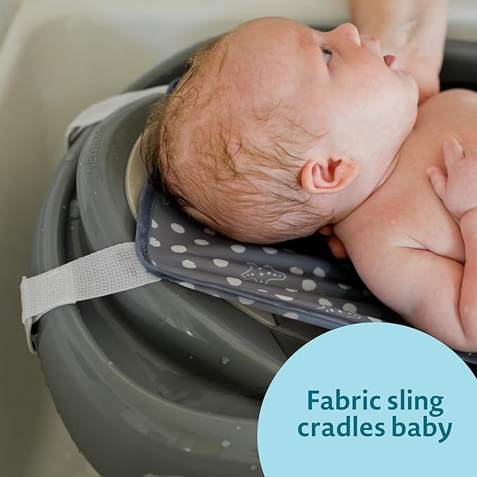 The First Years Renewed Baby Bath Tub - Newborn to Toddler 3-in-1 Baby Tub with Removable Sling - Made with 50% Recycled Material - 0 to 25 LBs