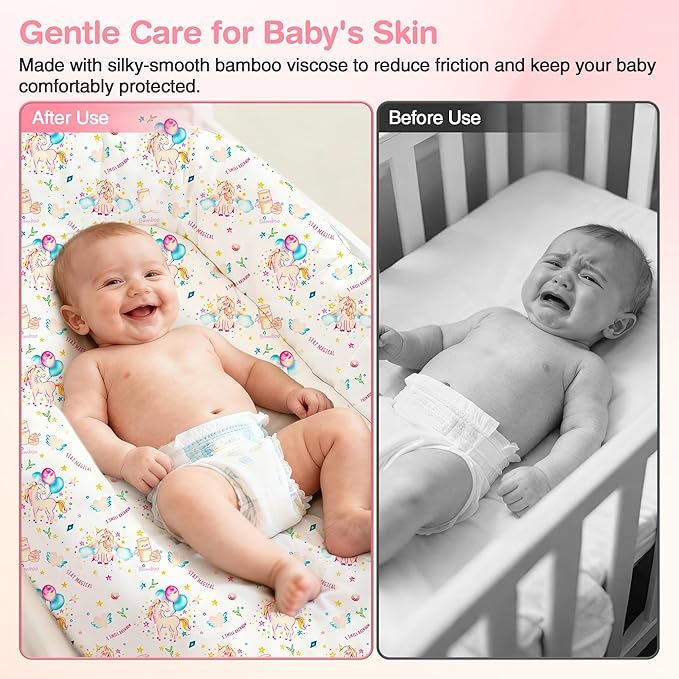 Baby Lounger Cover 2 Pack - Silky Soft Bamboo Viscose Infant Lounger Cover, Breathable & Moisture-Wicking Newborn Lounger Slipcover for Baby Boys Girls, Fits Azopesy& Most Loungers, Pink
