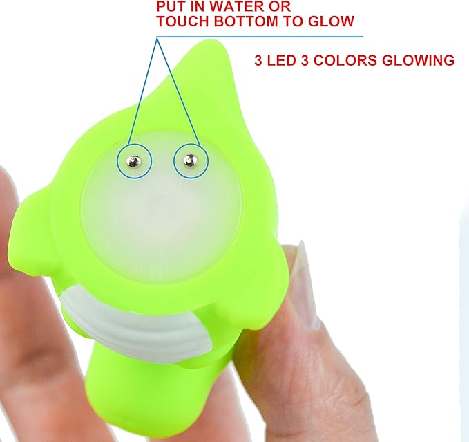 JOYIN 6 Pcs Pre-Filled Easter Eggs with Light-up Floating Bath Toys for Kids Toddler Eggs Hunt, Basket Stuffers/Fillers, Filling Treats, Party Favor, Classroom Prize Supplies