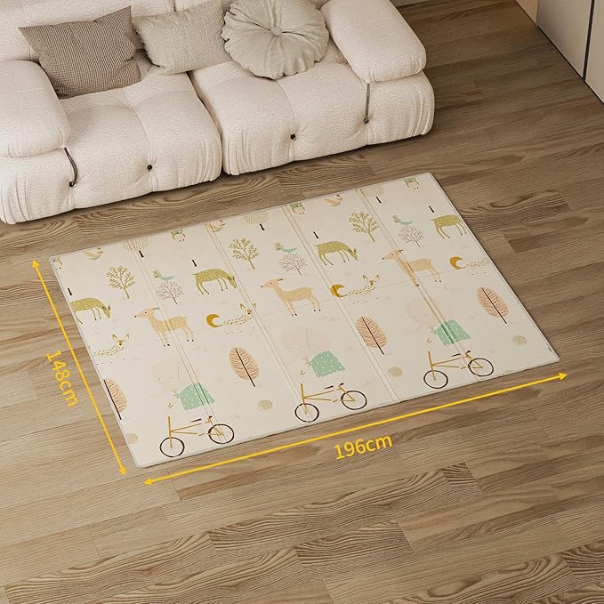 Gupamiga Baby Folding mat Play mat Extra Large Foam playmat Crawl (White)