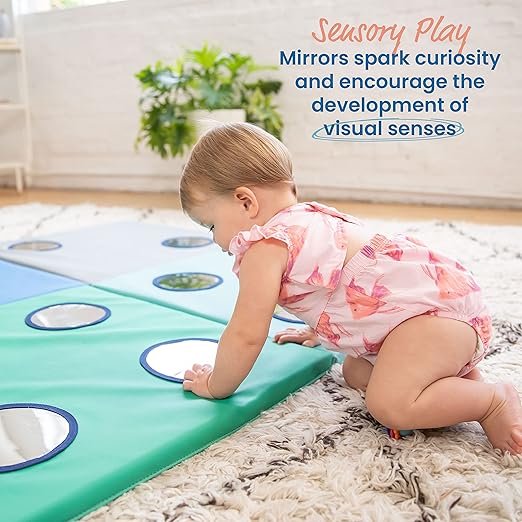 ECR4Kids SoftZone 123 Look at Me Activity Mat, Folding Playmat, Contemporary