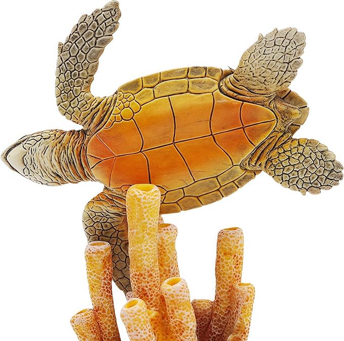 Gemini&Genius Detailed Sea Turtle Plastic Figure Toy for Kids, Realistic Turtle Action Figure, Fun Educational Play Toy, Sea Life Gift Play Toy, Collection Model for Kids