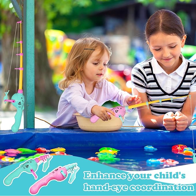 3 Pcs Magnetic Fishing Pole Kids Toy Fishing Pole - No Fishes are Included, Fishing Game - Baby and Toddler Bath Toy Toy Fishing Pole for Bath, Pool