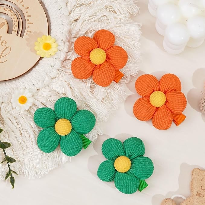 CÉLLOT Flower Hair Clips,10 Pcs Non-Slip Flower Bows Alligator Clips Hair Accessories for Girls Toddlers Teens and Women
