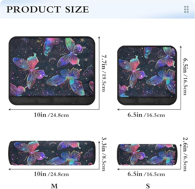 CHIFIGNO Neon Butterflies Seat Belt Cover Pad 2 Pack Seat Belt Cushion Cover Fashion Shoulder Strap Covers for Adults Kids Women Men