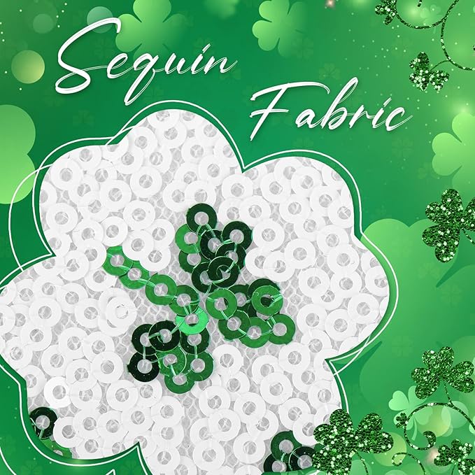 YanJie 5'' St.Patrick's Day Baby Headbands Green Sequins Bow Clover Headbands Shamrock Baby Girl Bows Large Newborn St.Patrick's Day Accessories