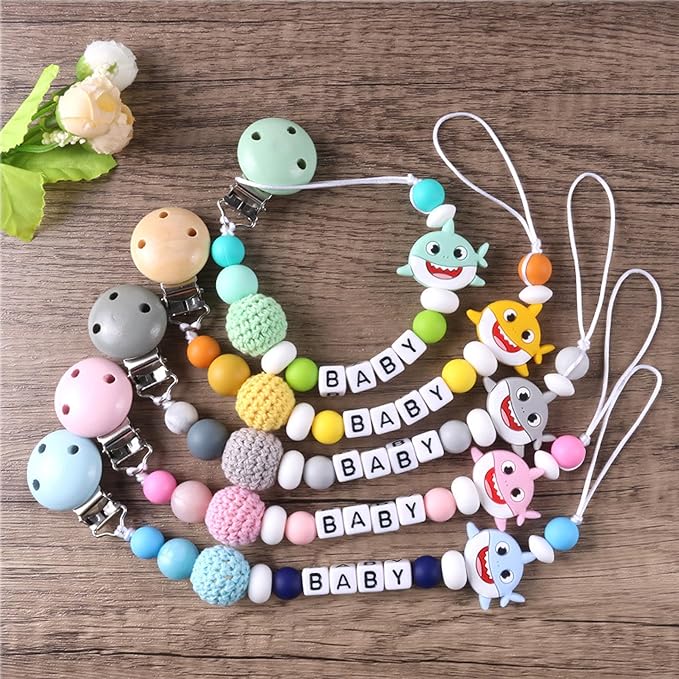 Custom Pacifier Clip with Customized Name Customized Stroller Clip Holder with Name Personalized Pacifier Holder