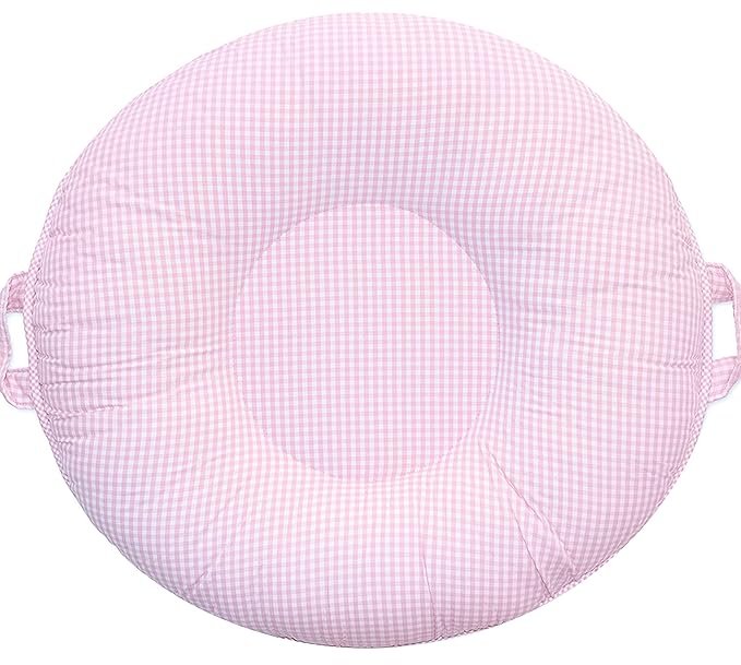 Pello Toddler Floor Cushion - Multi-Use Play Mat, Lounger, Washable, Plush, Sadie/Light Pink