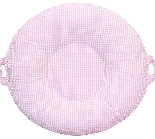 Pello Toddler Floor Cushion - Multi-Use Play Mat, Lounger, Washable, Plush, Sadie/Light Pink