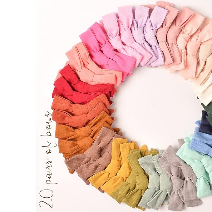 Prohouse 40 PCS Baby Girl Hair Clips, Alligator Hair Bows for Toddlers & Kids, Baby Hair Accessories