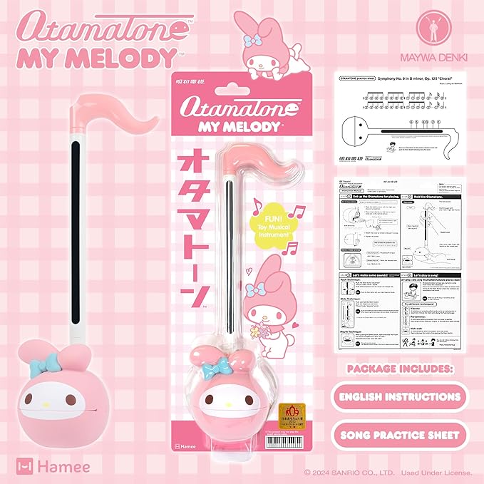 Otamatone Sanrio My Melody Electronic Portable Music Instrument / Synthesizer Toy from Japan by Maywa Denki (Officially Licensed Hello Kitty and Friends) [English Instructions]