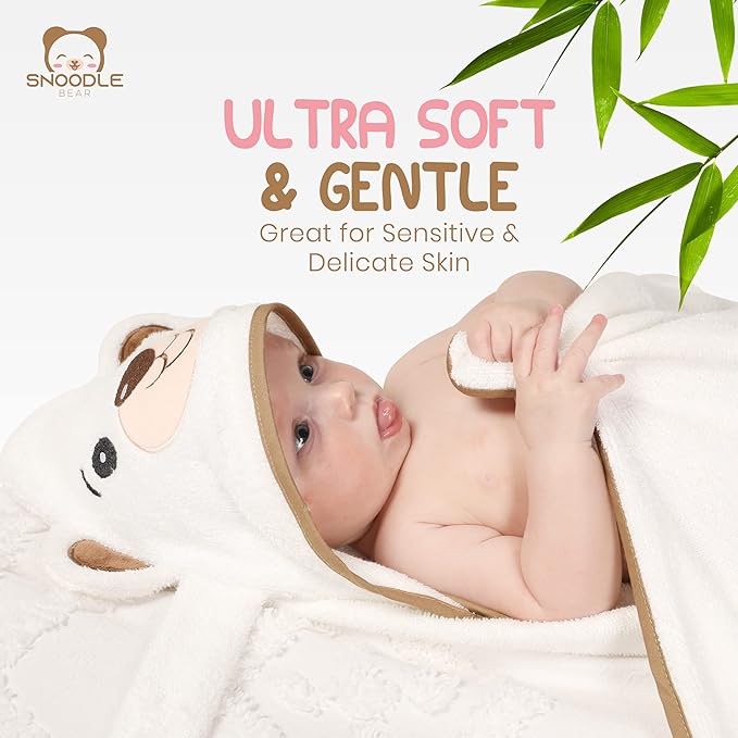 Hands-Free Rayon Bamboo Hooded Baby Towel Extra Large for Boys and Girls Organic Rayon Bamboo Soft Baby Towel Newborn Essentials Gift Toddlers Set