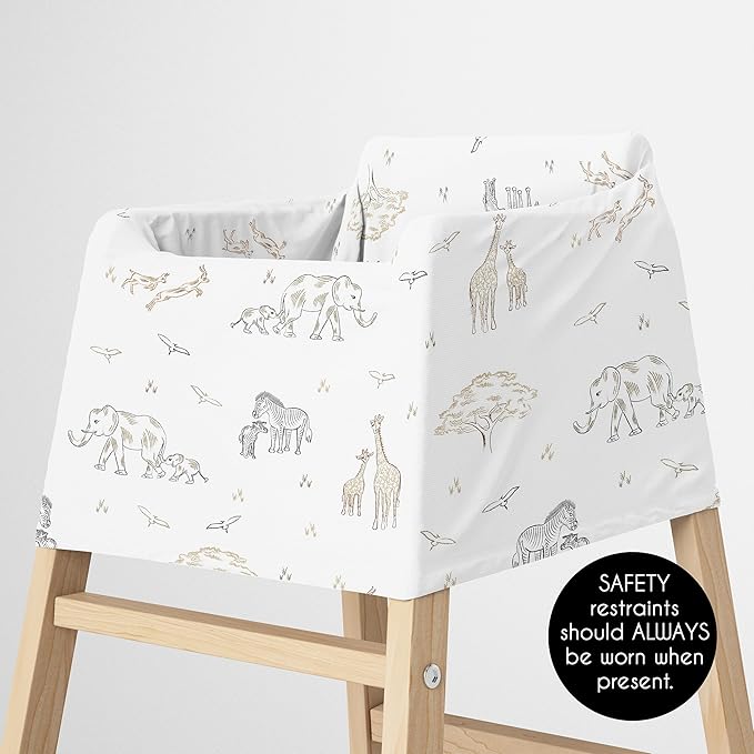 Sweet Jojo Designs Jungle Safari Animals Boy Girl Unisex/Gender Neutral Infant Baby Car Seat Cover Nursing Breastfeeding High Chair Shopping Cart Stroller Carrier Multipurpose Use Elephant Serengeti