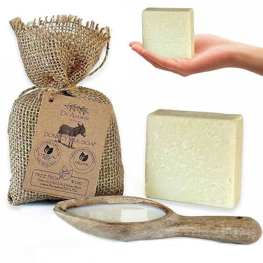 Dr.Ancient Donkey Milk Soap Bar Natural Moisturizing Milk Soap Ancient Inspired Handmade for Face and Body Gentle Cleanser for Sensitive and Dry Skin 5 oz