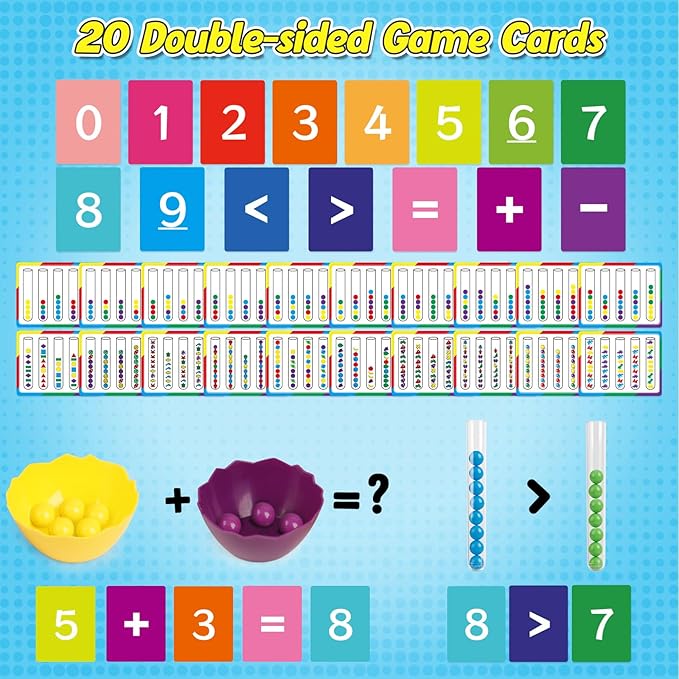 Broytain Counting and Color Sorting Toys for Toddlers,Math Manipulatives Match Games Educational Learning Fine Motor Skills,STEM Preschool Kindergarten Learning Activities