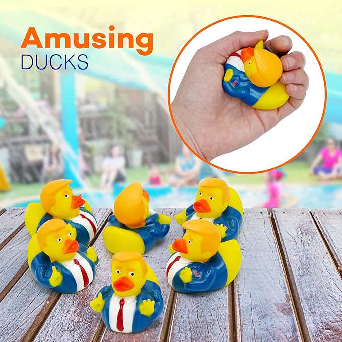 4E's Novelty 6 President Rubber Ducks Bulk - Pack of 6 - Small 2.3 Inch, Rubber Duckies Great for Jeep Ducking, Christmas White Elephant Exchange Gag Gift for Adults