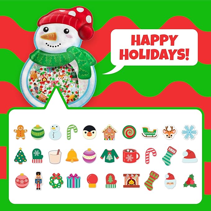 Vango BIZYBOO - Toddler Preschool Learning Activity - Teach Objects and Words with This Educational Seek & Find Sorting Toy – for Ages 2 and Up - Stocking Stuffer - Christmas (Snowman)