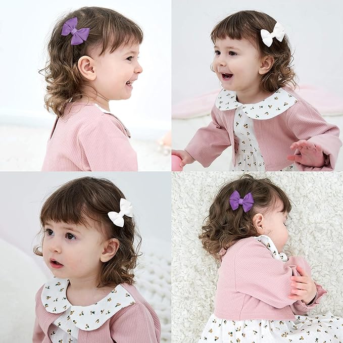 CellElectin 40Pcs Hair bow Clips 2Inch Mini Hair Clips for Baby Fine Hair 20 Colors in Pairs