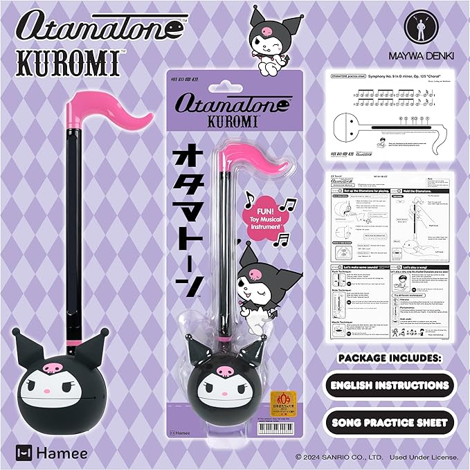 Otamatone Sanrio Kuromi Electronic Portable Music Instrument / Synthesizer Toy from Japan by Maywa Denki (Officially Licensed Hello Kitty and Friends) [English Instructions]
