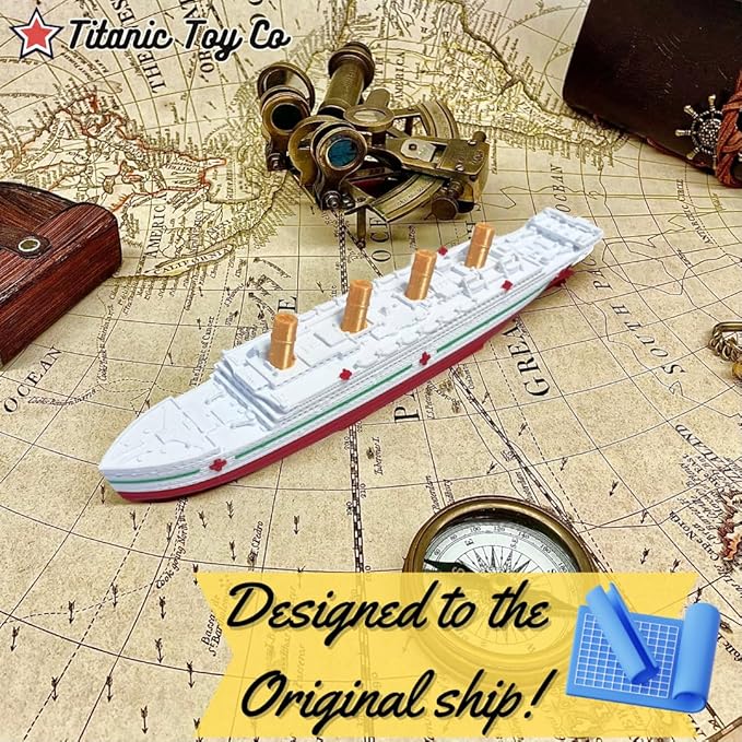 Britannic Bath Boat and Pool Toy by TitanicToyCo, RMS Titanic Toys for Kids, Historically Accurate Titanic Toy, Titanic Ship, Titanic Cake Topper, Titanic Figurine