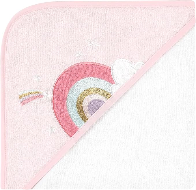 Hudson Baby Unisex Baby Animal Hooded Towel 3pk and 15 Washcloths, Unicorn, One Size