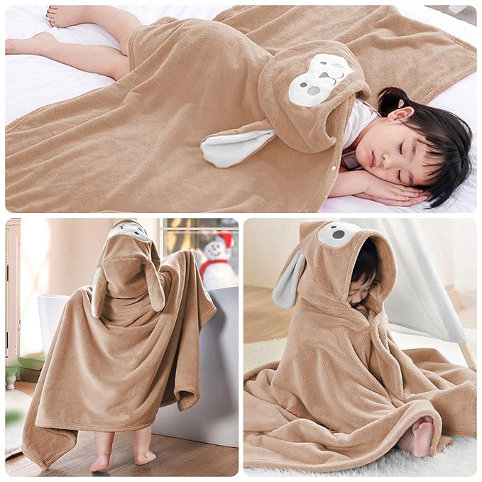 ROMASA Baby Bath Towel Hooded Ultra Soft Towel Highly Absorbent Bathrobe Blanket Toddlers Shower Gifts for Boys Girls-27.5" x 55" (Kaqi)