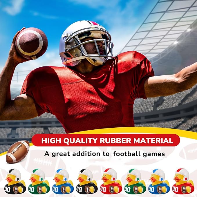Deekin Rubber Ducks 2 Inch Bulk Sport Party Favors for Team Events Decorations Birthday Party Supplies Club Player Gift(100 Pcs,Football Player)