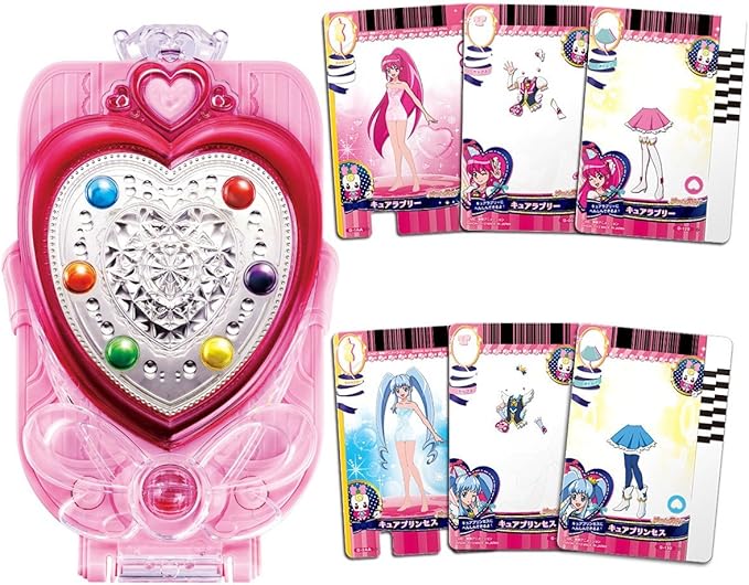 BANDAI Happiness Charge PreCure! Mirror, Wall-Mounted, Kids-Room Mirror, 8.78" x 8.94" x 2.52"