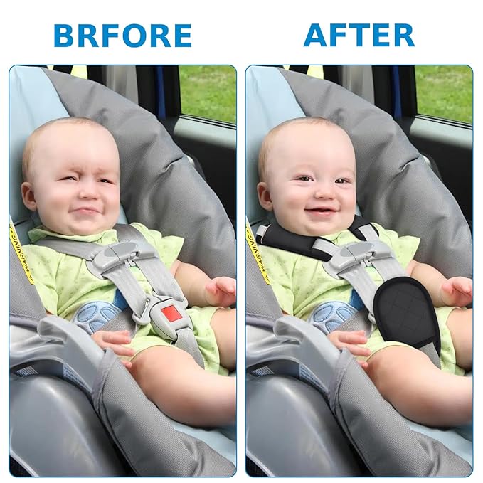 Accmor Car Seat Strap Pads Set for Baby Toddler Kids, Car Seat Strap Covers with Hip Support, Super Soft Seat Belt Covers Fits for All Car Seats, Pushchair, High Chair, Stroller