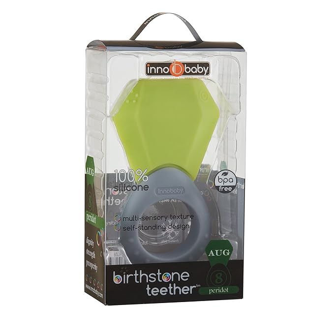 Innobaby TEETHIN' Smart Birthstone Ring TEETHER - August (Peridot)