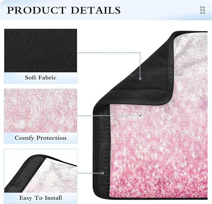 ODAWA White Pink 2-Pack Universal Car Seat Shoulder Strap Pads for More Comfortable Driving, Seat Belt Cushion Shoulder Strap Seatbelt Covers for Kids 10 x 7.7 in